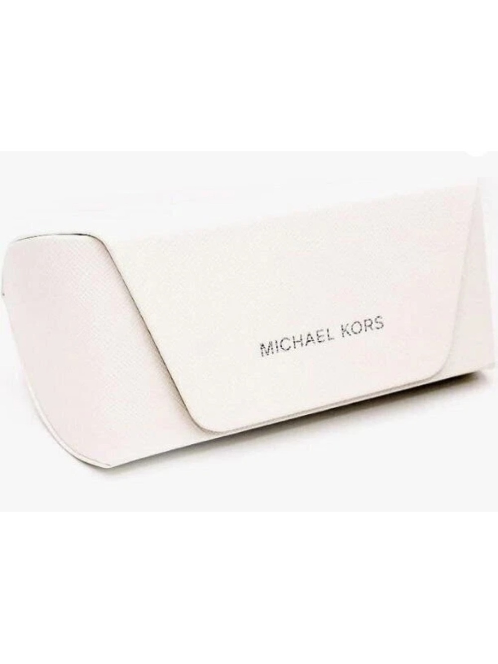 Michael Kors White Saffiano Snap Flap Sunglass Eyeglass Case